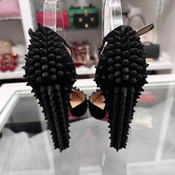 Christian Louboutin Black Spiked Women's Heels - Picture 2 of 12
